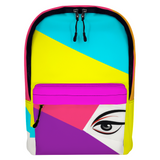 Iphuk Color Party Leather Full Print Backpack Travel Laptop Backpack