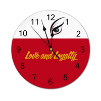 Iphuk Love and Loyalty Wall Clock Silent Round Wall Clock Bedroom Living Room Home Decor