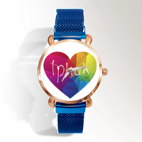 Iphuk Big Heart Multicolor Women’s Magnetic Buckle Quartz Wrist Watch[Premium Gift Box]