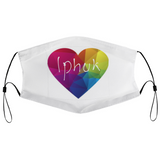 Iphuk Heart Face Cover Dust Proof Face Cover with Filter Element for Adults