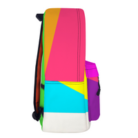 Iphuk Color Party Leather Full Print Backpack Travel Laptop Backpack