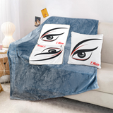 Iphuk High-Quality Plush Reversible Bolster & Blanket 2 Side Printing 15" × 15" & 70.1" × 59"