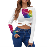 Lovin' Iphuk Strappy Long Sleeve Cropped Top