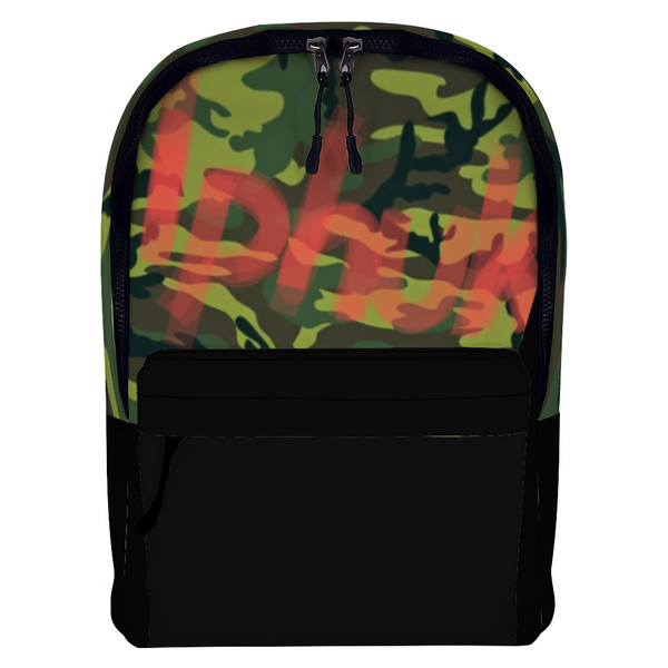 Iphuk Camo Leather Full Print Backpack Travel Laptop Backpack