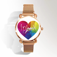 Iphuk Big Heart Multicolor Women’s Magnetic Buckle Quartz Wrist Watch[Premium Gift Box]