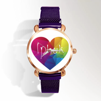 Iphuk Big Heart Multicolor Women’s Magnetic Buckle Quartz Wrist Watch[Premium Gift Box]