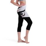 Iphuk Cropped Leggings High Waist Stretch Workout Running Printed Leggings