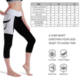 Iphuk Cropped Leggings High Waist Stretch Workout Running Printed Leggings