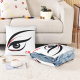 Iphuk High-Quality Plush Reversible Bolster & Blanket 2 Side Printing 15" × 15" & 70.1" × 59"